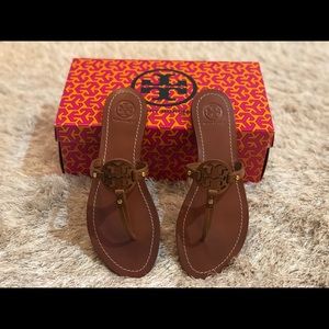 Tory Burch Mini Miller Flat Leather Thong Sandals